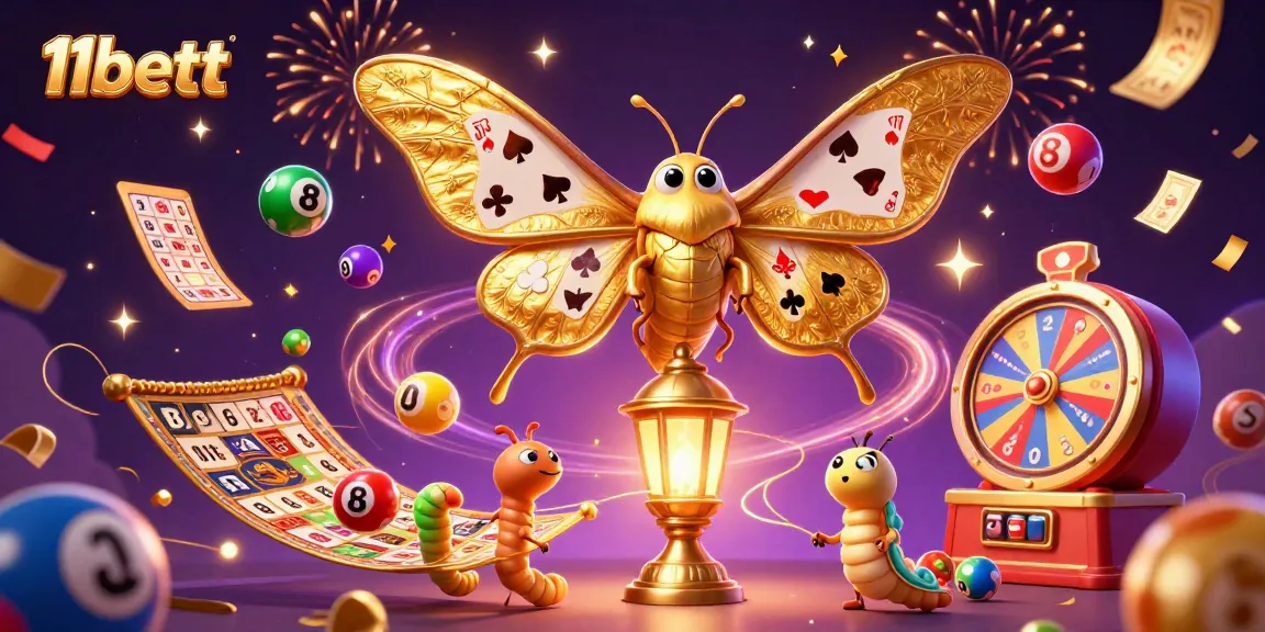 Engage in thrilling action with 11bett's vibrant casino scene illustration bursting with lucky symbols.