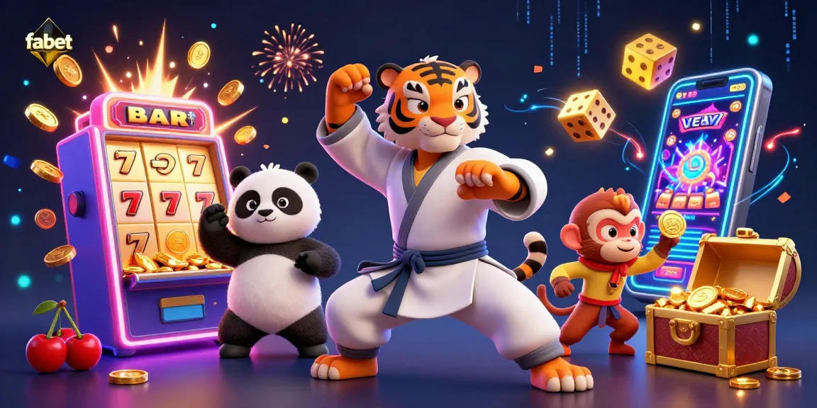 Experience fabet's thrilling world through vibrant gaming elements and engaging characters in this dynamic illustration.