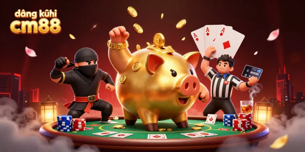 Join the action of đăng ký cm88 at a vibrant casino scene filled with excitement and strategy.