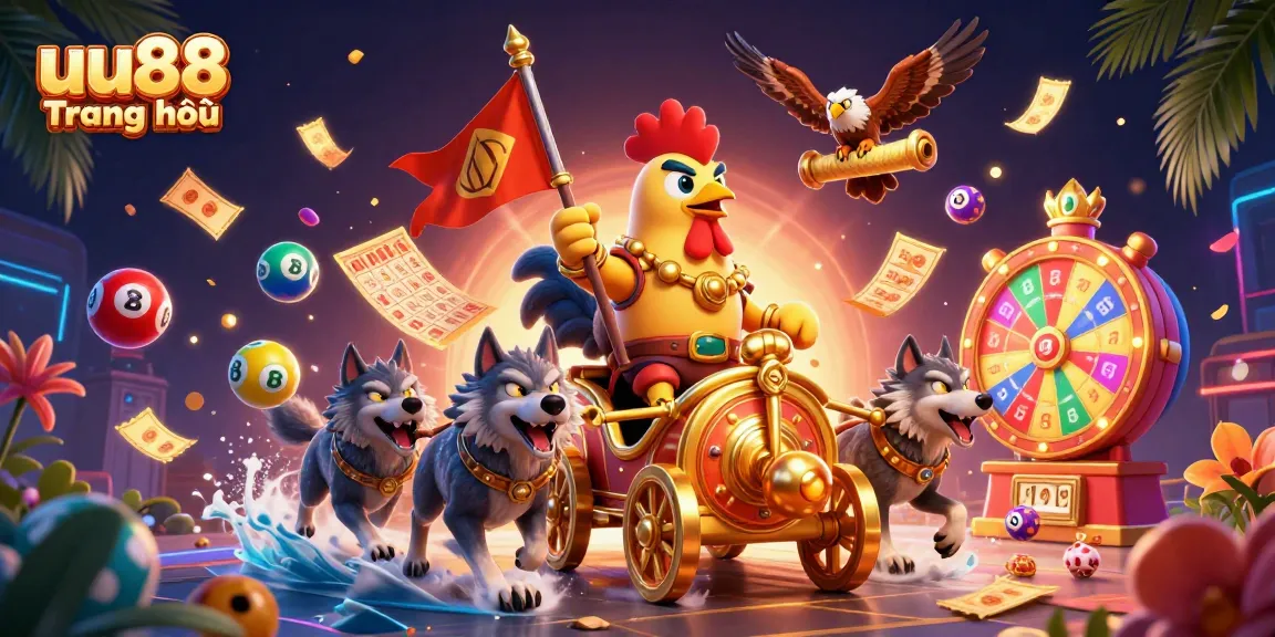 Engage with vibrant action on uu88 Trang chủ, exploring lottery and game features against dynamic symbols.
