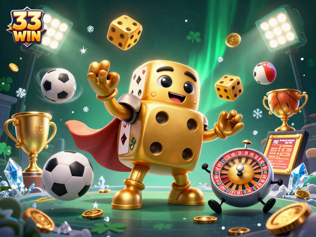 Engage with 33 WIN's thrilling dynamic games featuring dazzling dice, vibrant sports, and a captivating casino atmosphere.