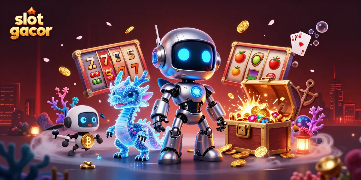 Spin to win with slot gacor in this vibrant illustration showcasing casino excitement.
