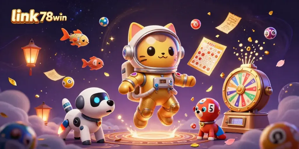 Experience the excitement of link 78win with dynamic lottery elements and vibrant casino visuals.