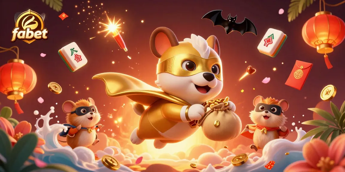 Win big with fabet on your favorite games in a dynamic, festive illustration.