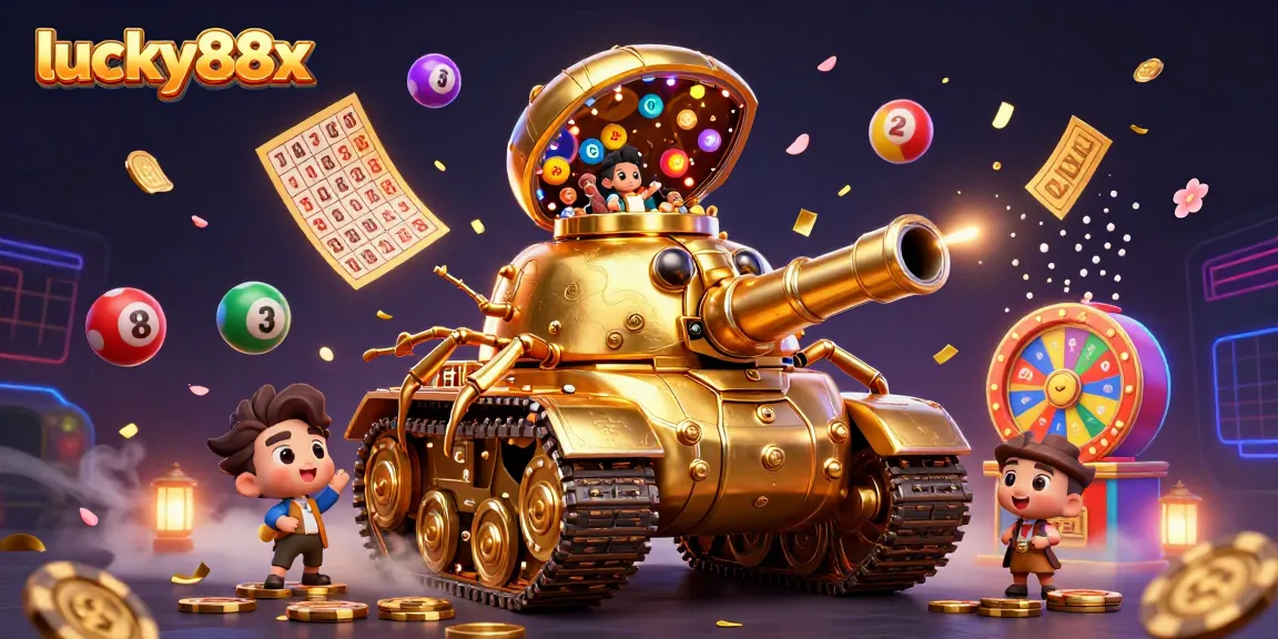 Experience vibrant gameplay with lucky88x's golden beetle tank casino scene full of prizes and excitement.