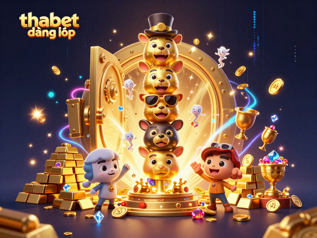 Join the excitement at thabet đăng nhập with vibrant casino elements and mystical totem in an energetic scene.
