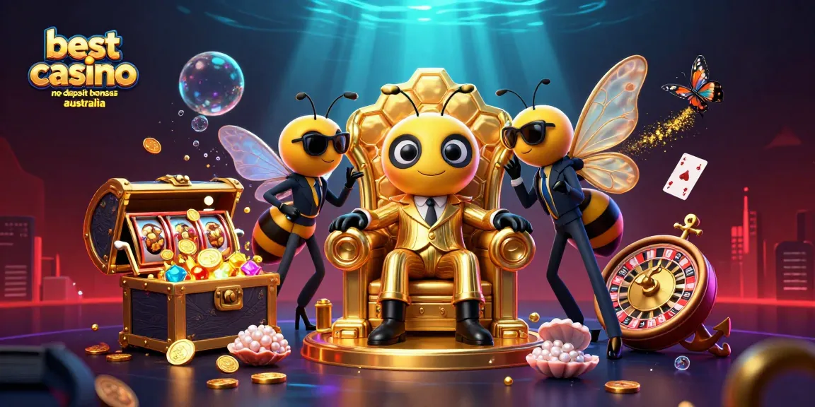 Experience the excitement with the best casino no deposit bonuses Australia illustration showcasing dynamic gaming elements.